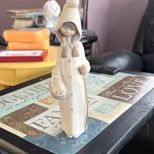 Lladro White and Cream Hooded Sculpture